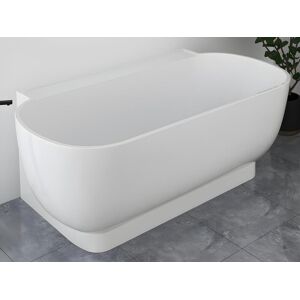 Shower & Design Baignoire semi-îlot ovale - 240 L - 150 x 76 x 58 cm - Blanche - Acrylique - VOGLER