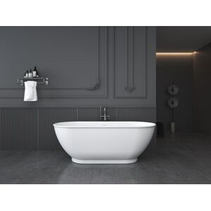 Shower & Design Baignoire îlot ovale - 240 L - 170 x 75 x 60 cm - Blanc brillant - Acrylique - MOBULA