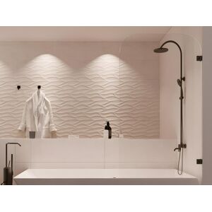 Shower Design Pare baignoire reversible aux angles arrondis style industriel 80x140 cm TIMOUR