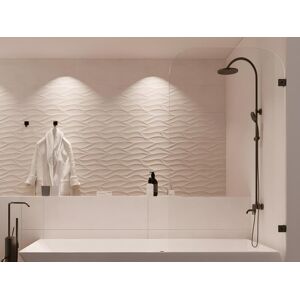 Shower & Design Pare baignoire réversible aux angles arrondis style industriel - 80x140 cm - TIMOUR
