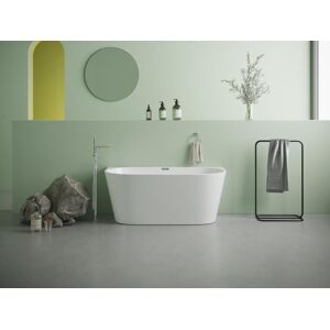 Shower & Design Baignoire semi îlot - 175L - 130 x 71,5 x 58 cm - Blanche - Acrylique - DIVINA