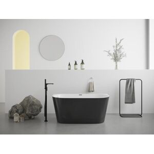 Shower Design Baignoire semi ilot 200L 1495 x 75 x 58 cm Noir brillant Acrylique DIVINA