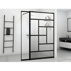 Shower & Design Paroi de douche à l'italienne style industriel avec retour pivotant - 140 x 200 cm - SEFANA