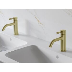 Shower & Design Robinet mitigeur mecanique arrondi - Dore finition satinee - ADOUR