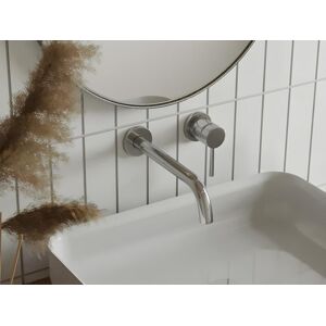 Shower & Design Robinet mitigeur mécanique à encastrer avec bout arrondi - Couleur nickel brossé - LOZOYA