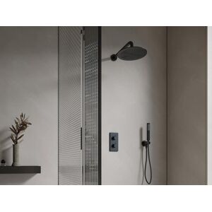 Shower Design Ensemble de douche encastrable avec mitigeur thermostatique Noir mat TIMAVO