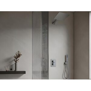 Shower Design Ensemble de douche encastrable avec mitigeur thermostatique Couleur nickel brosse TEREK