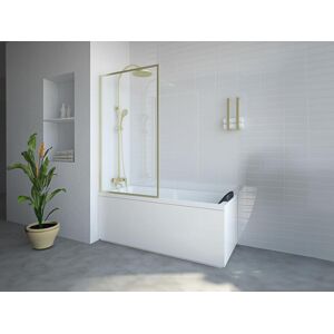 Shower Design Pare baignoire dore style industriel 80 x 140 cm Verre trempe BRADENTON
