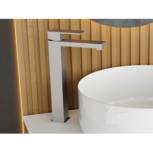 Shower & Design Robinet mitigeur mécanique carré en inox - Coloris nickel brossé - H31 cm - CANILAS