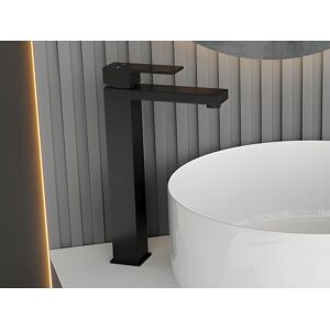 Shower & Design Robinet mitigeur mécanique carré en inox brossé - Noir mat - H31 cm - CANILAS