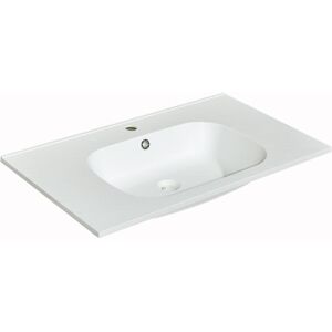 Shower Design Vasque a encastrer en resine effet pierre Blanc L80 x l46 cm OKIWA