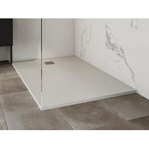 Shower Design Receveur a poser ou encastrer en resine avec siphon Blanc 140 x 90 cm MIRNOSA