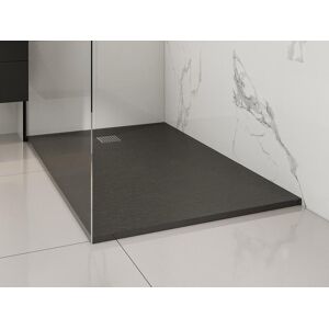 Shower Design Receveur a poser ou encastrer en resine avec siphon Noir 140 x 90 cm MIRNOSA