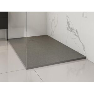 Shower Design Receveur a poser ou encastrer en resine avec siphon Gris 140 x 90 cm MIRNOSA