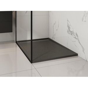 Shower & Design Receveur a poser ou encastrer en resine avec siphon - Noir - 120 x 80 cm - LYROSA