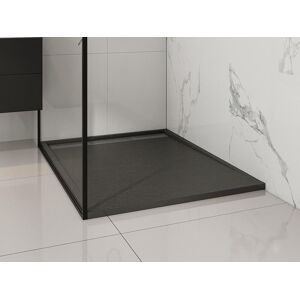 Shower Design Receveur a poser ou encastrer en resine avec siphon Noir 120 x 90 cm LYROSA