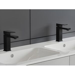 Shower Design Lot de 2 robinets mitigeurs mecaniques carres en inox brosse Noir mat H173 cm CANILAS