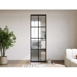 Vente-unique Porte coulissante avec systeme a galandage en aluminium et verre trempe depoli - H205 x L83 cm - WILDEN II