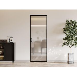 Vente-unique Porte coulissante avec systeme a galandage - aluminium et verre trempe depoli - H205 x L63 cm - LINCI II