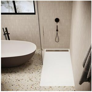 STANO Receveur de douche 90 x 180 cm extra plat LUCIA en SoliCast® surface ardoisee blanc