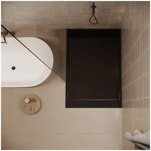 STANO Receveur de douche 90 x 120 cm extra plat SALVI en SoliCast® surface ardoisee noir