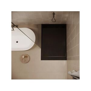 STANO Receveur de douche 90 x 120 cm extra plat SALVI en SoliCast® surface ardoisée noir