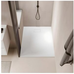 STANO Receveur de douche 90 x 120 cm extra plat PIATTO en SoliCast® surface ardoisee blanc