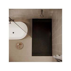 STANO Receveur de douche 90 x 170 cm extra plat SALVI en SoliCast® surface ardoisée noir