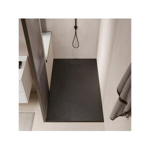 STANO Receveur de douche 80 x 180 cm extra plat PIATTO en SoliCast® surface ardoisée noir