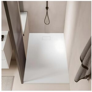 STANO Receveur de douche 90 x 160 cm extra plat PIATTO en SoliCast® surface ardoisee blanc