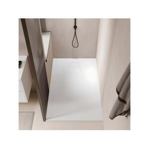 STANO Receveur de douche 90 x 160 cm extra plat PIATTO en SoliCast® surface ardoisee blanc