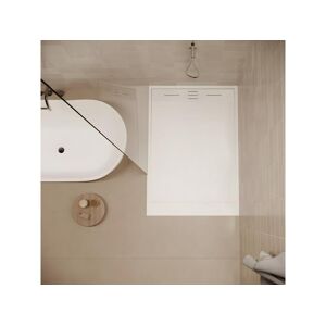 STANO Receveur de douche 90 x 120 cm extra plat SALVI en SoliCast® surface ardoisée blanc