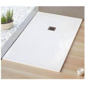 SANYCCES Receveur de douche 80 x 130 cm extra plat LOGIC surface ardoisée rectangulaire blanc