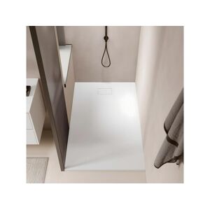STANO Receveur de douche 90 x 180 cm extra plat PIATTO en SoliCast® surface ardoisee blanc