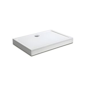 Receveur de douche blanc 120x90cm rectangulaire, Extra-plat, bac à douche avec kit de plinthe, 10 pieds, bonde de receveur et siphon 90cm