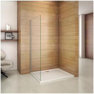 Paroi de douche a l'italienne 50x200cm en 8mm verre trempe anticalcaire, sans barre de fixation