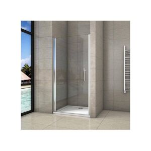 Porte de douche 80x180cm porte de douche pivotante en niche 5mm verre anticalcaire porte de douche hauteur 180 cm
