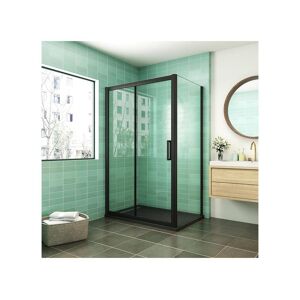 Cabine de douche coulissante 120x90x195cm porte de douche avec l'amortisseur 120cm cabine de douche Noire en 8mm verre anticalcaire