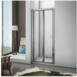 Porte de douche 80x185cm, porte de douche pliante en verre securit clair installation en niche