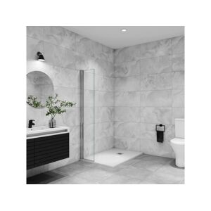 Paroi de douche italienne pivotante 45x200cm, paroi de douche retour pivotant mural en verre 8mm anticalcaire, profile chrome