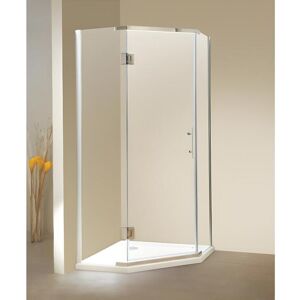 Shower & Design Paroi de douche d'angle porte battante - receveur inclus - ARDIA - 90x185 cm