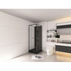 Shower Design Cabine de douche installation reversible et hauteur ajustable Noir L90 x l90 x H213232 cm DAMILU