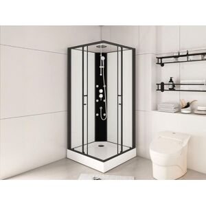 Vente-unique.com Cabine de douche d'angle hydromassante - L80 x l80 x H225 cm - KIVORA