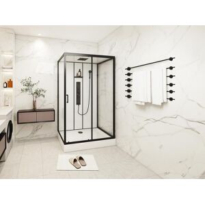 Shower Design Cabine de douche hydromassante rectangulaire Installation reversible L120 x l80 x H215 cm SULIPA