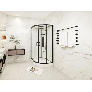 Shower & Design Cabine de douche hydromassante en quart de cercle - L90 x l90 x H215 cm - SOLENA