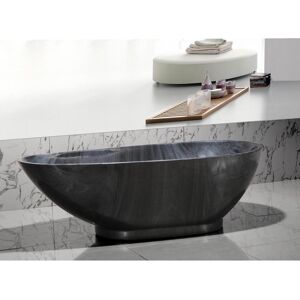 Vente uniquecom Baignoire ilot MARBELA 190 L 1808558cm Effet Marbre Noir