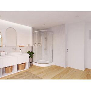 Shower & Design Paroi de douche d'angle avec receveur - Coloris chrome - L80 x l80 x H192 cm - MILOA