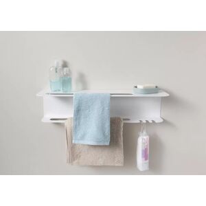 Étagère salle de bain 60 cm - porte serviette mural blanc - teebooks - Publicité