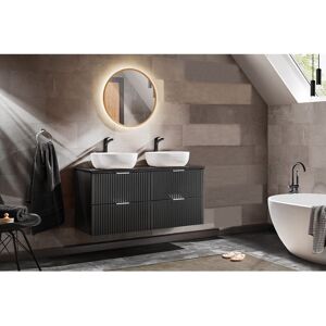 BOBOCHIC Meuble de salle de bain 120 cm HILONA noir avec vasques à poser Gris - Publicité