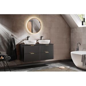 BOBOCHIC Meuble de salle de bain 120 cm HILONA noir avec vasques à poser Or - Publicité